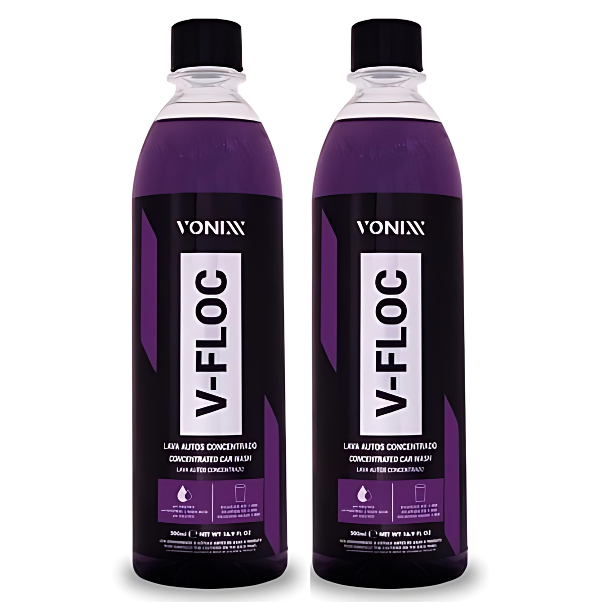 2- SHAMPOO AUTOMOTIVO NEUTRO CONCENTRADO V-FLOC 500ML VONIXX