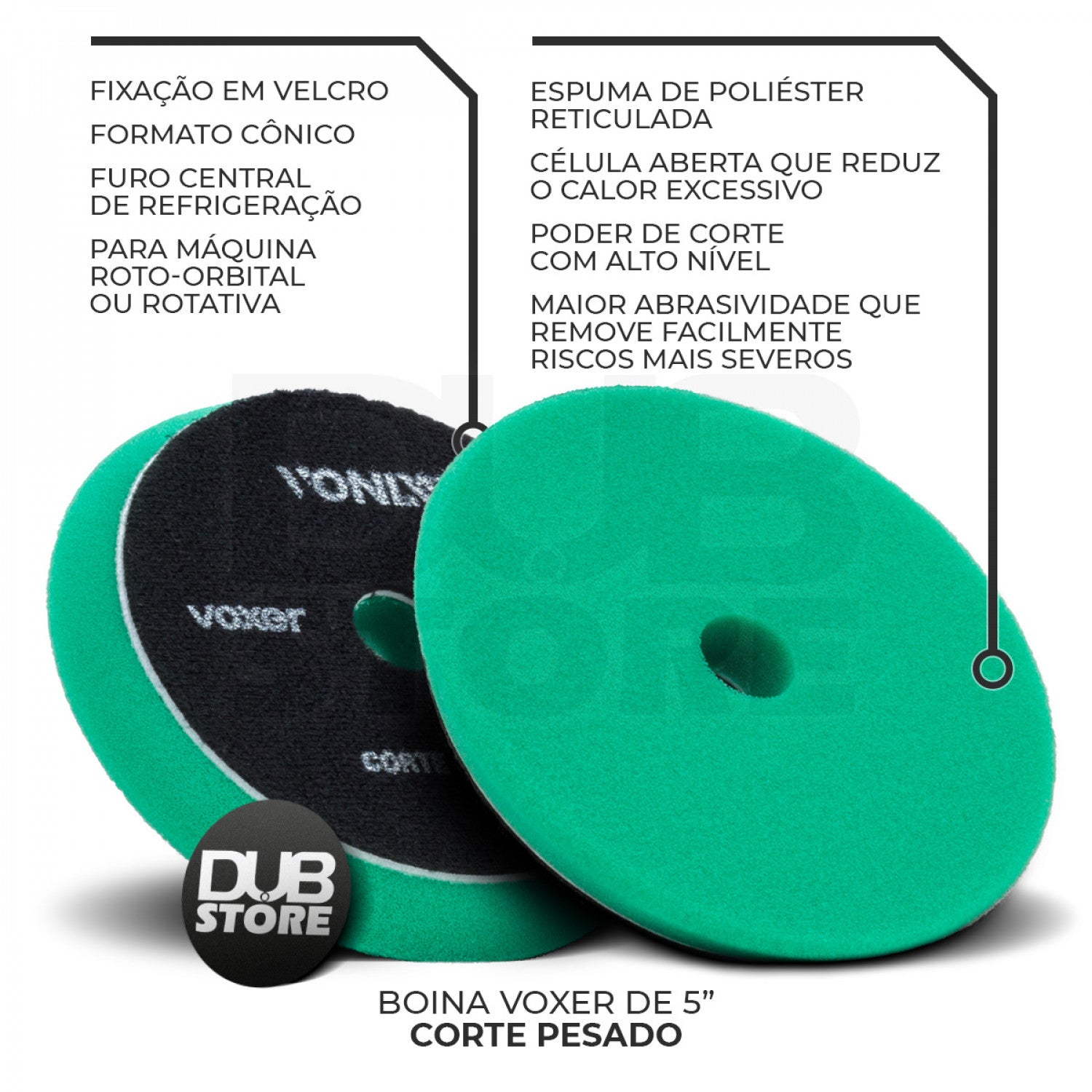 BOINA VOXER CORTE PESADO VONIXX (5 POLEGADAS - VERDE)