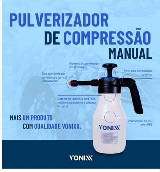 PULVERIZADOR DE COMPRESSÃO MANUAL 2L VONIXX